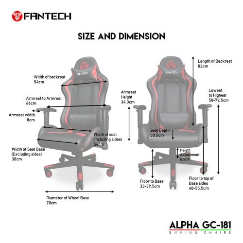 Fantech Alpha GC-181 Red Gaming Chair amarpc 02